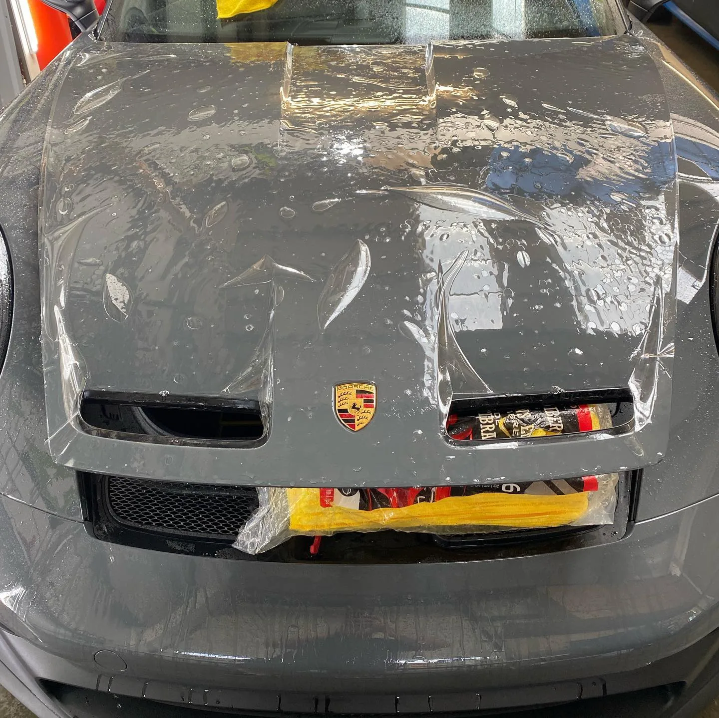 Paint protection film being fitted