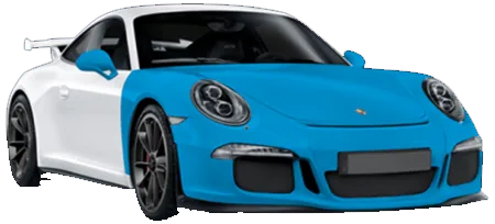 The areas the Standard Kit covers, highlighted on a car